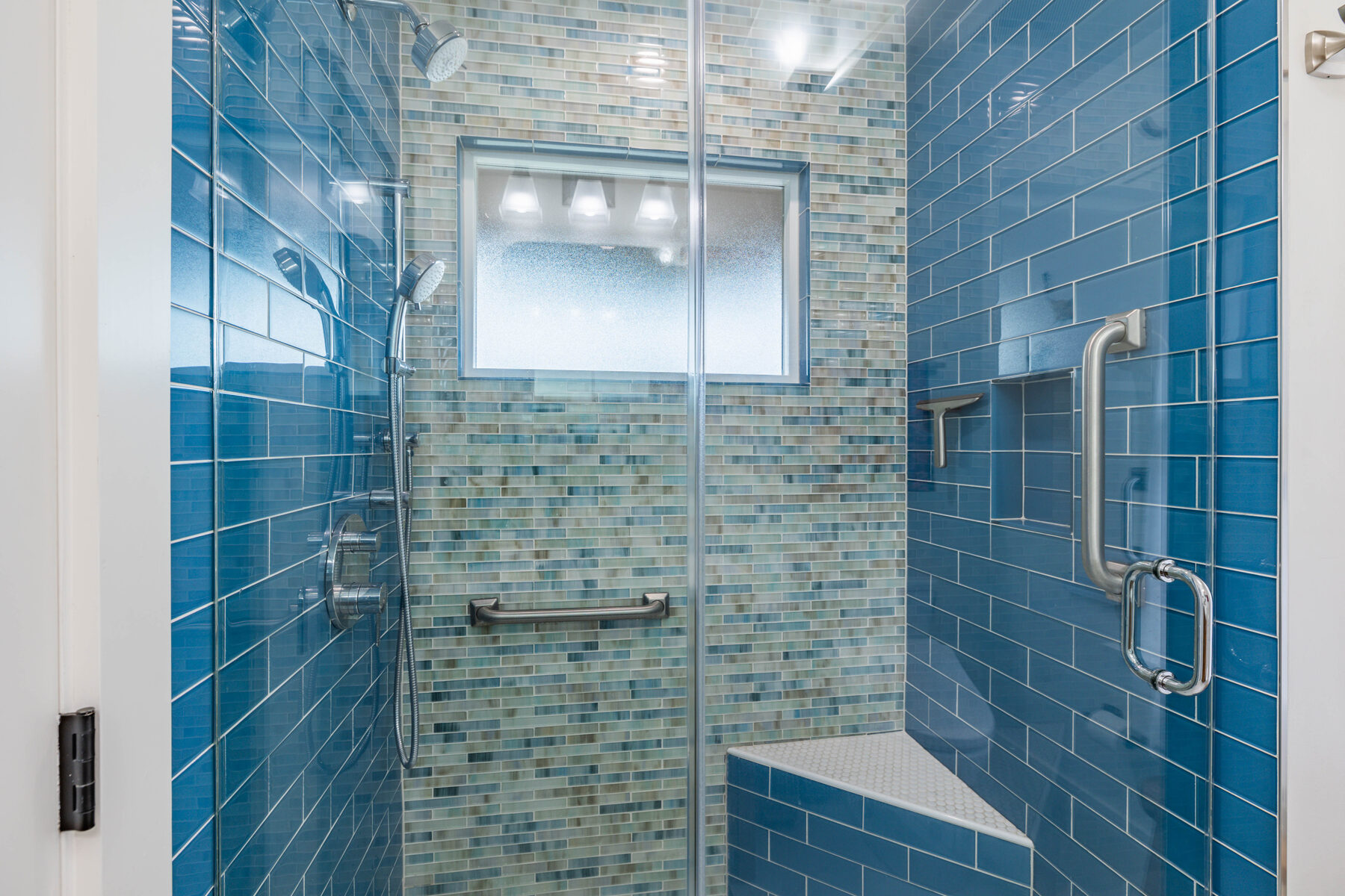 Acton Street bath with cobalt subway tile