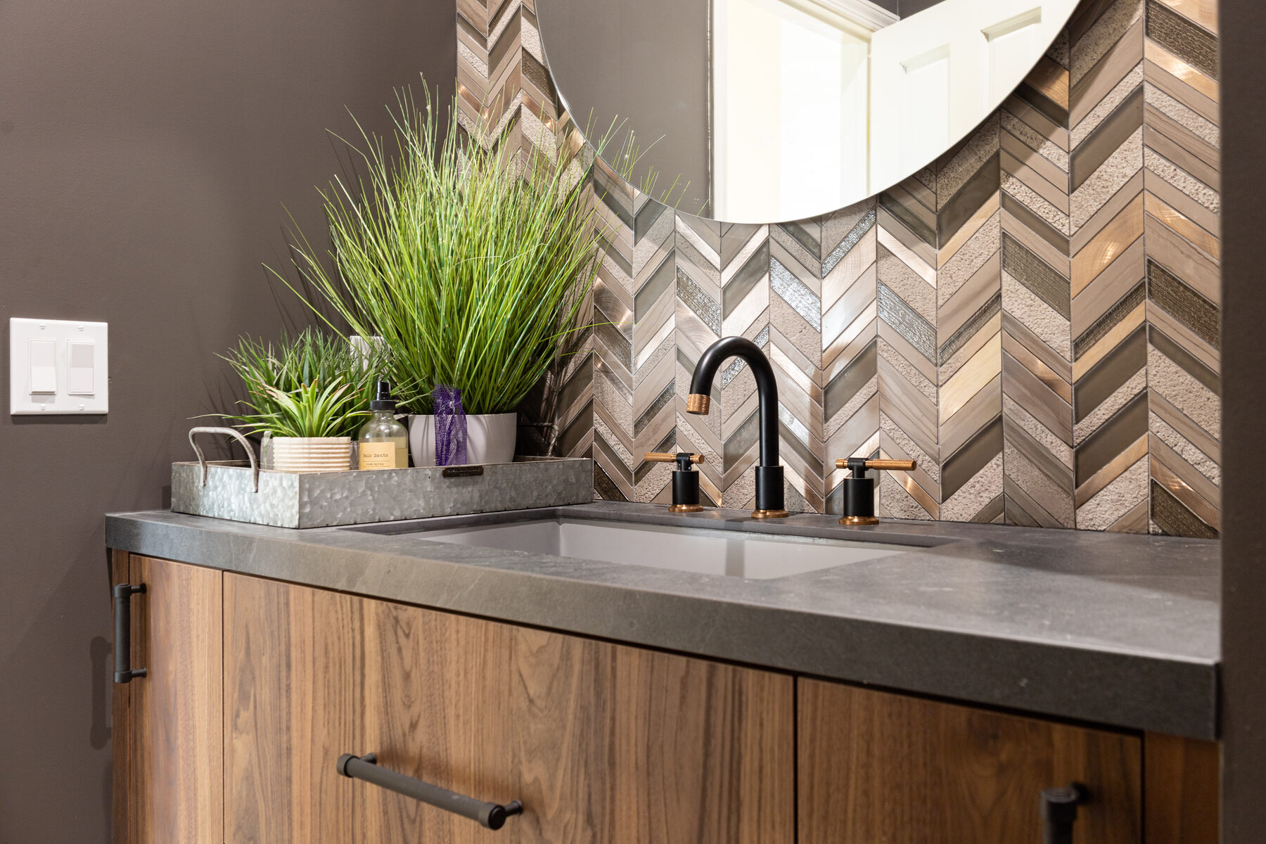 Campus Drive powder bath with chevron tile
